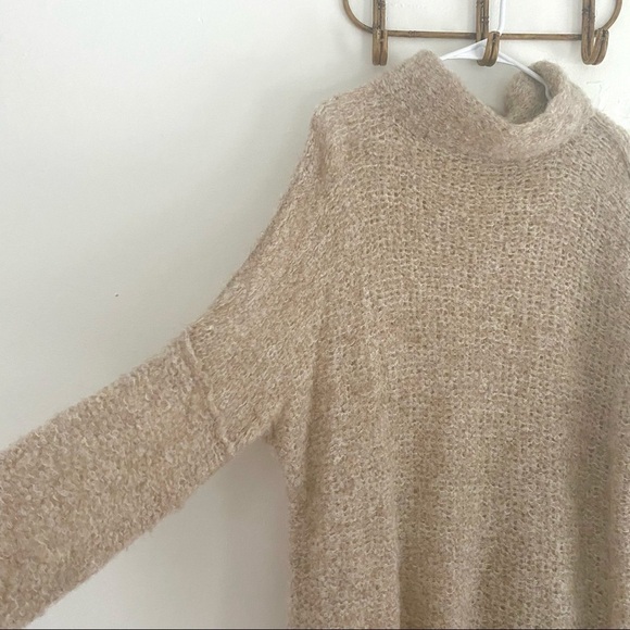 Free People She‘s All That Alpaca Wool Blend Sweater Tunic Mock Neck - Picture 4 of 8